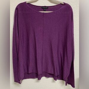 Eileen Fisher Purple Cotton Silk Blend Oversized Sweater Top Sz L Laggenlook